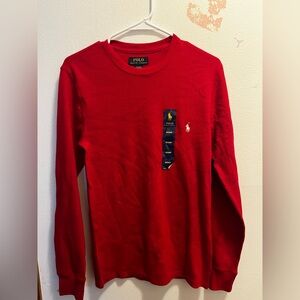 NWT Polo by Ralph Lauren Red Knit Sleepwear Shirt Size Small